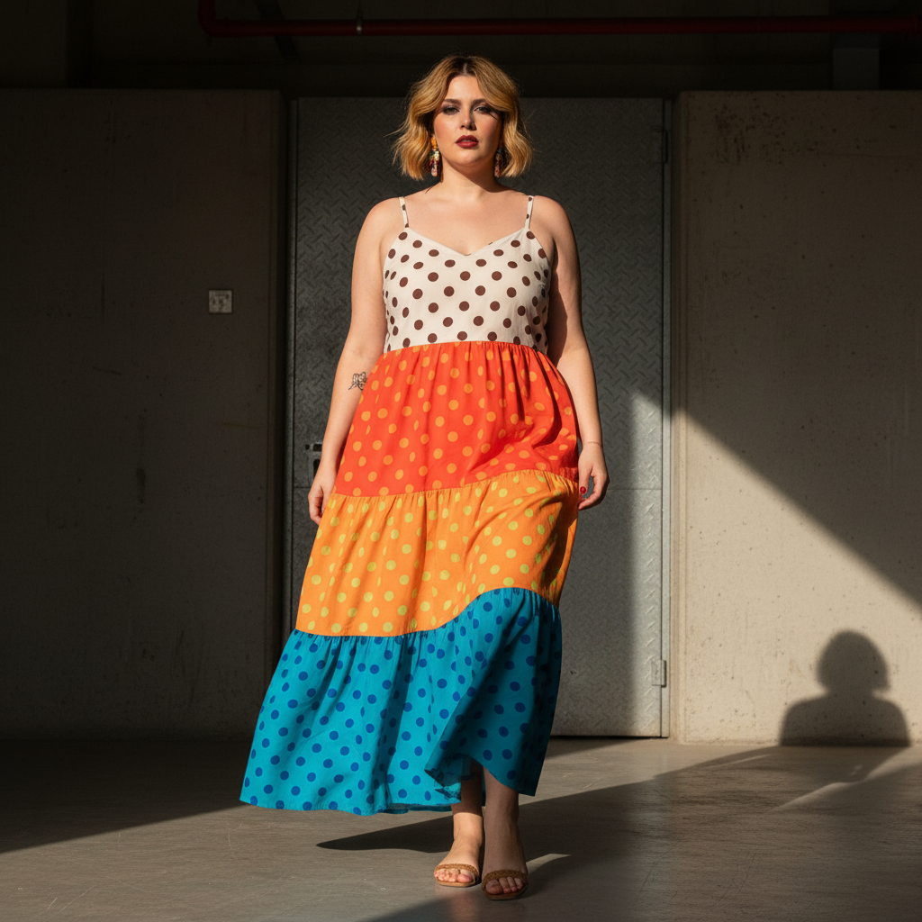 Vestido colorido Paqui exterior