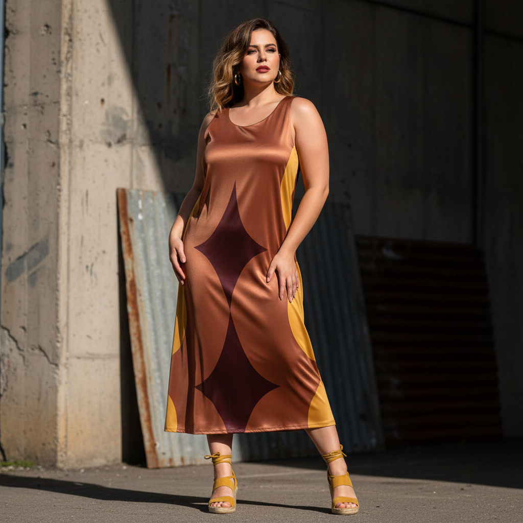 Vestido geométrico - Ambiente urbana