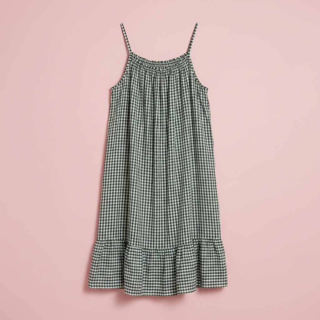 Vestido Gingham Verde - Producto solo