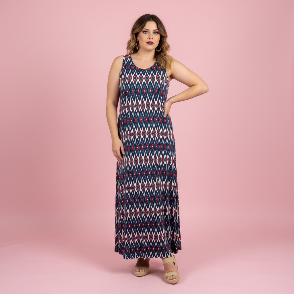 Vestido ikat - Modelo estudio