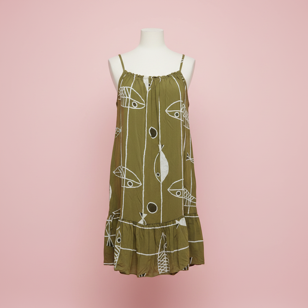 Vestido Marea Verde Oliva - Producto