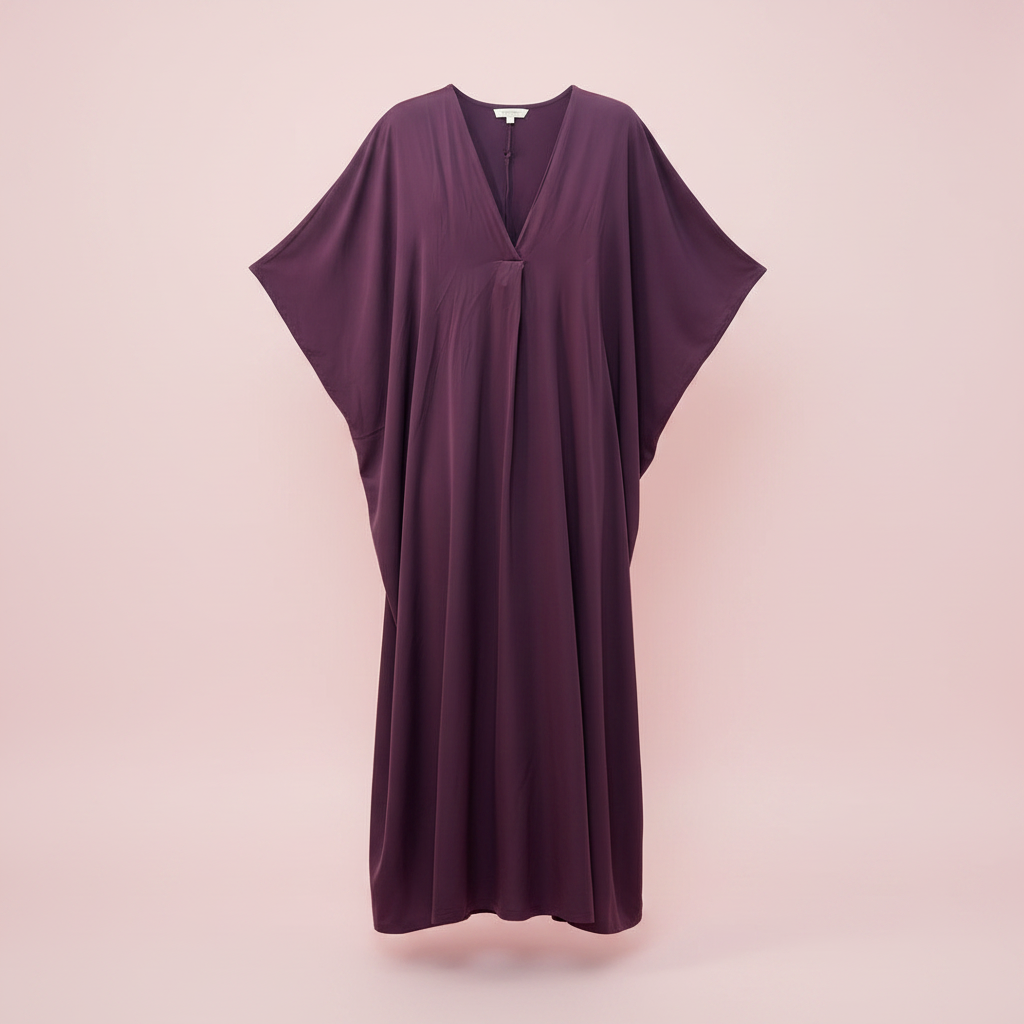 Vestido Nipur Berenjena - Producto Solo Fondo Rosa