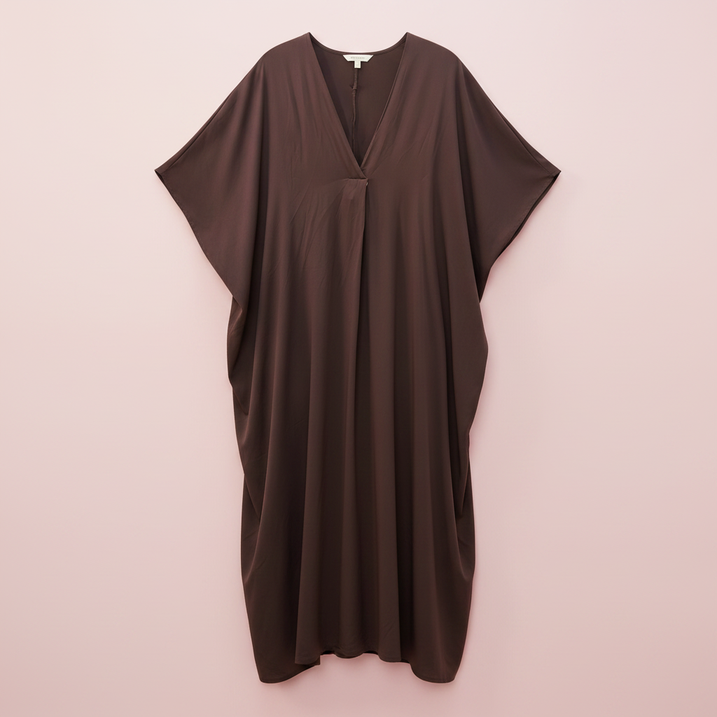 Vestido Nipur Marrón Chocolate - Producto Solo Fondo Rosa