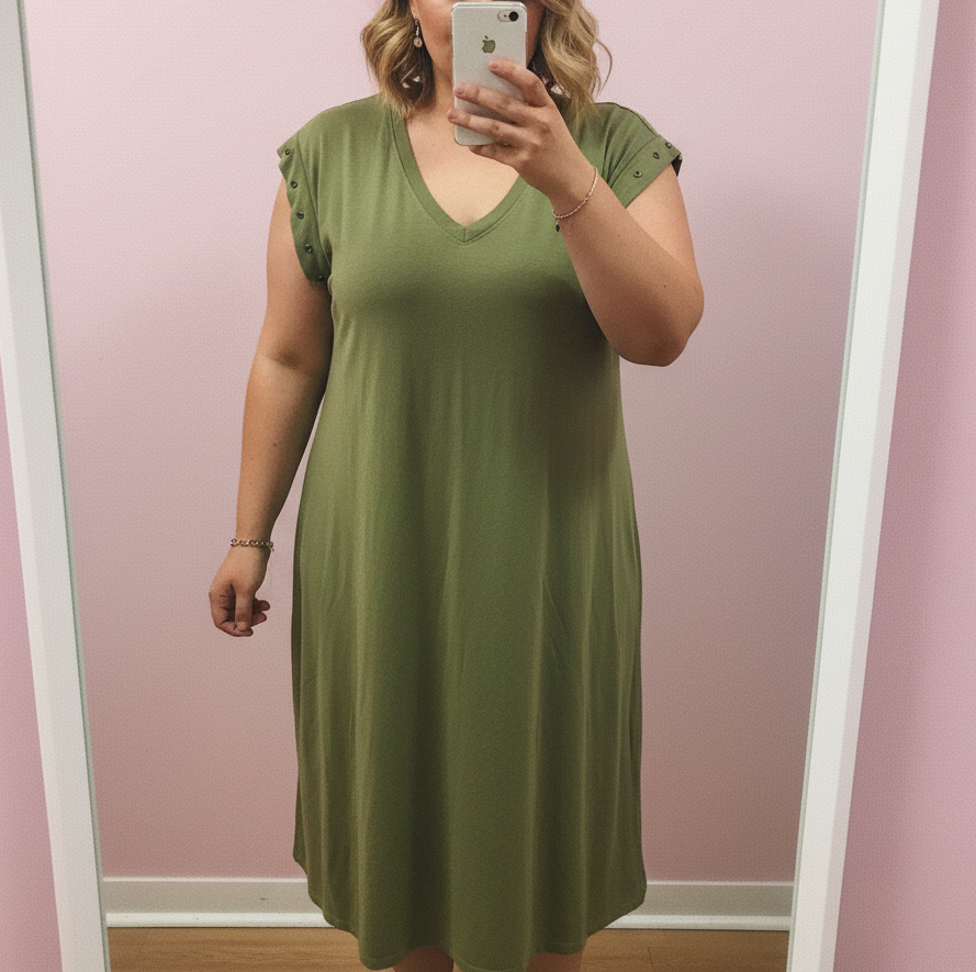 Vestido Oliva Paqui Espejo