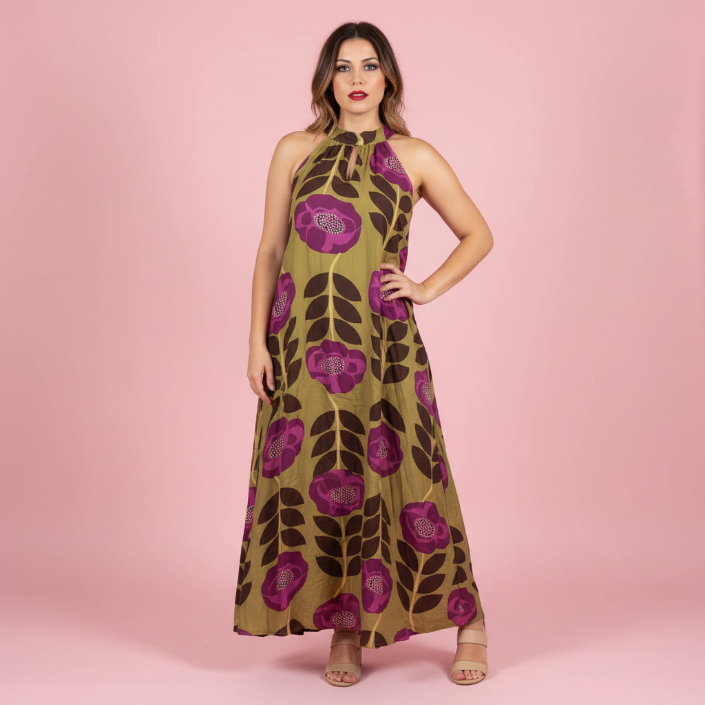 Vestido Orquídea - Ana fondo rosa