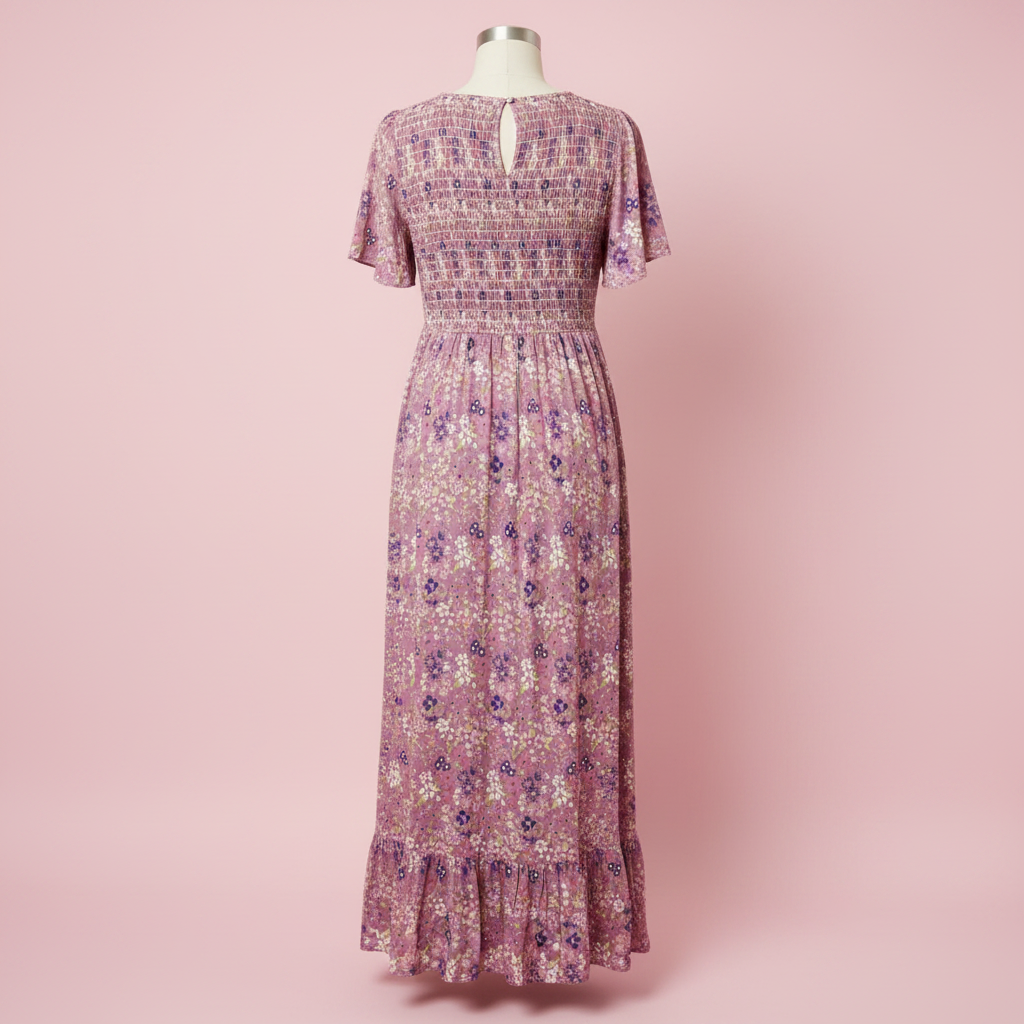 Vestido producto solo fondo rosa