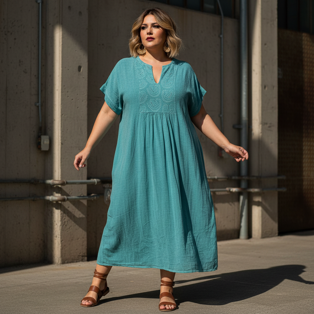 Vestido turquesa - Ambiente urbana