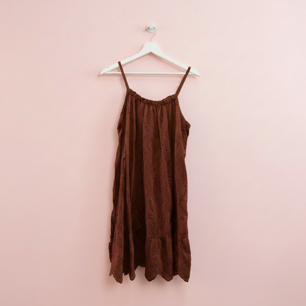 Vestido Vendimia Marrón Chocolate