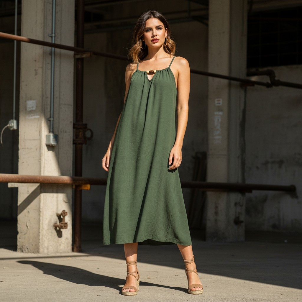 Vestido verde - Ambiente urbana