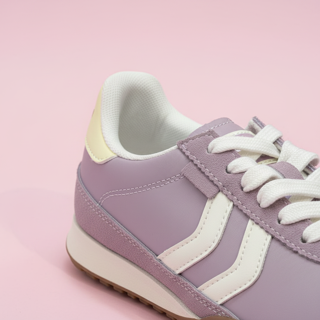Zapatilla lila - detalle