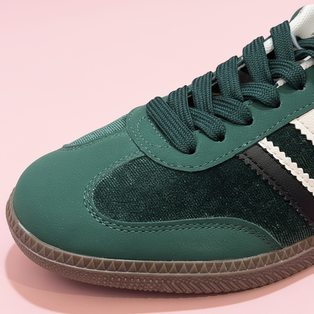 Zapatilla verde - detalle